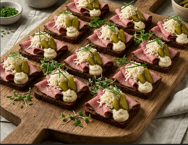 Naudanliha Smörrebröd (12 kpl)