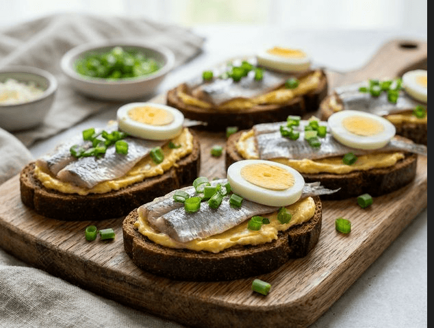 Borodino-leipä kilohaililla ja hollandaise-kastikkeella (35 g)