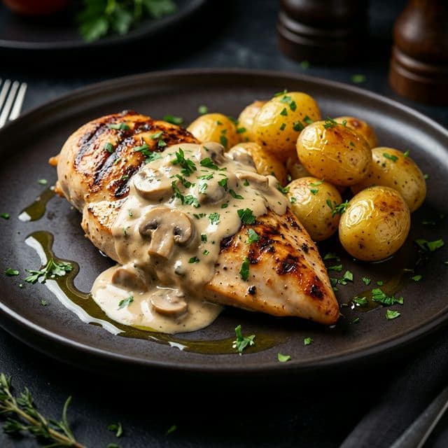 Kanafilee Sienikastikkeella