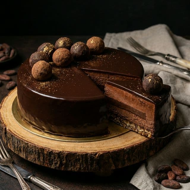 Kuninkaallinen Suklaatryffelikakku (1.2 kg)