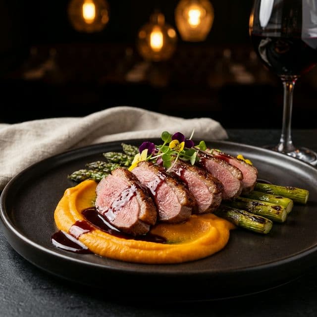 Ankanfilee Kirsikkakastikkeella