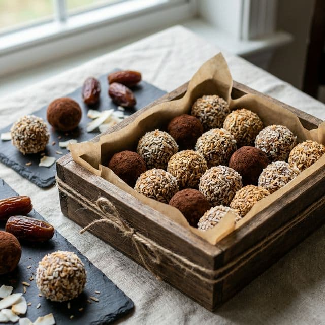 Kookos-Taatelitryffelit (4 kpl)